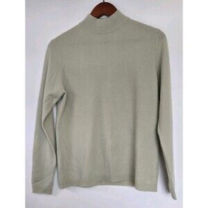 Charter Club Sweater Womens M Green 100% Cashmere 2 Ply Soft Lightweight Basic
